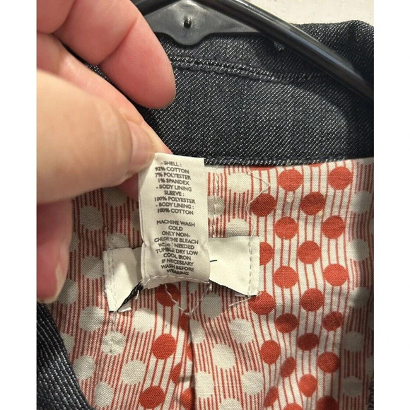 ANN TAYLOR LOFT Double Breasted Lined Denim Jacket Sz M Medium‎ - Picture 6 of 7